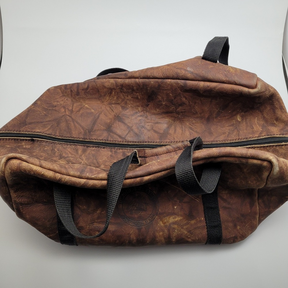 Vintage Nokona Leather Bag Travel Overnight Duffle Carry On Rare - Picture 3 of 14